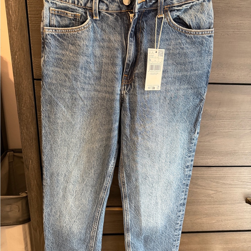 Mango Mom Fit Blue Jeans